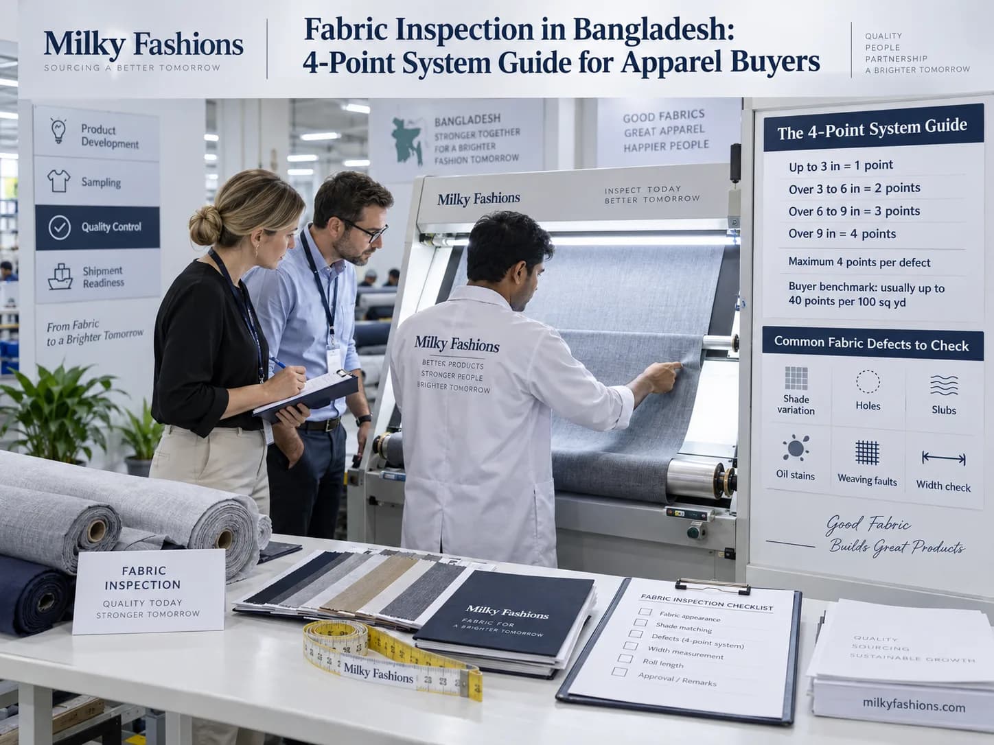 Fabric Inspection in Bangladesh: 4-Point System Guide for Apparel Buyers cover image