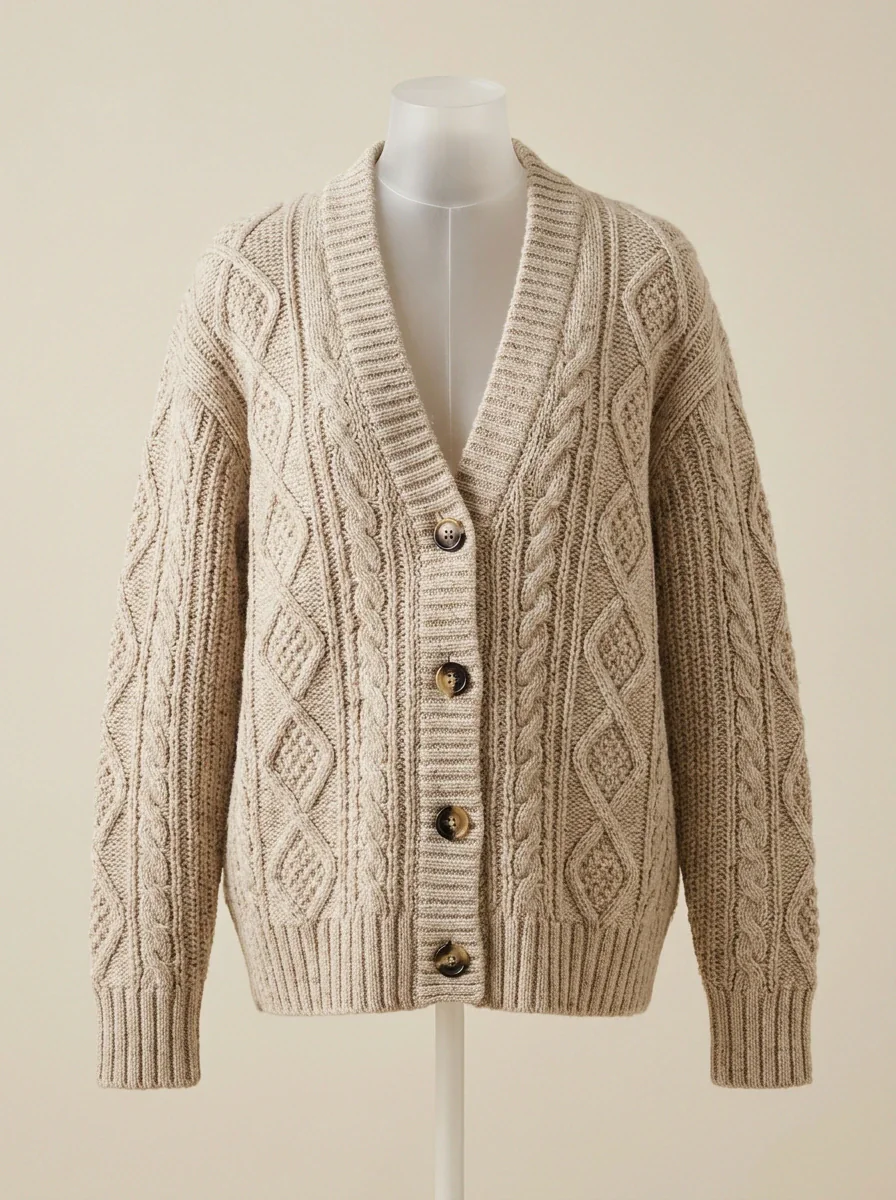 Chunky Cable-Knit Cardigan product sample