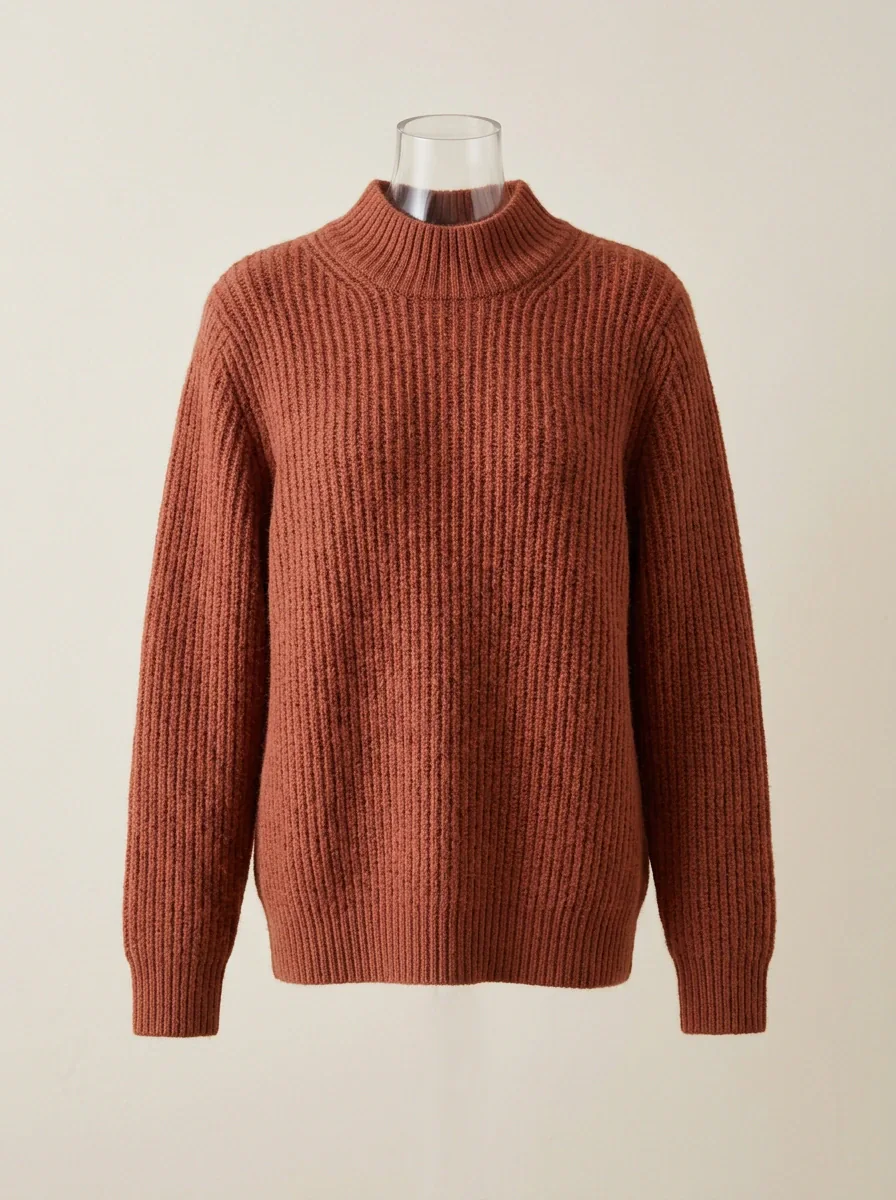 Structured Ribbed Mockneck product sample